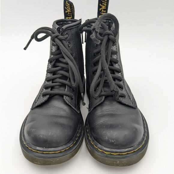 Dr. Martens Junior Boots 1460 J Softy T Leather Lace-Up Ankle Boot Black Size 12 - Picture 2 of 10